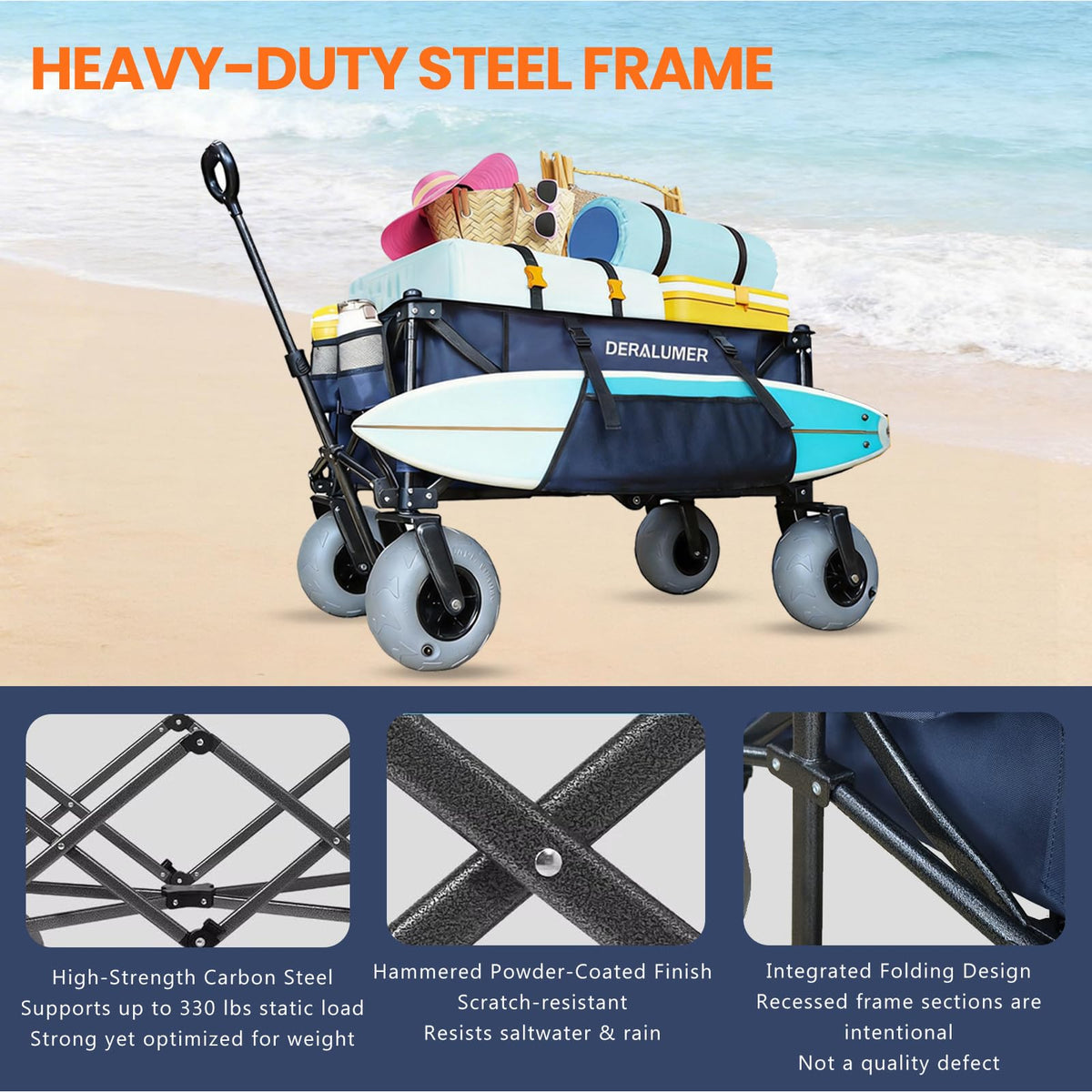 Deralumer X900 telescoping handle extends to 37.5 inches