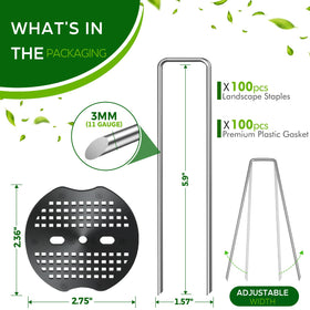 Deritec 100 U-shaped pins with gaskets demonstrate enhanced ground grip and stability.