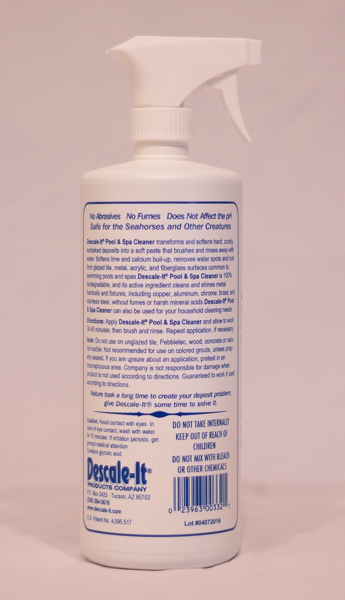 Descale-It 100% biodegradable cleaner for eco-friendly pool care