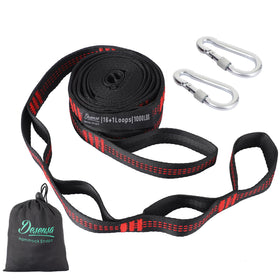 Desensa hammock tree straps with 10ft length for flexible placement and tree protection.