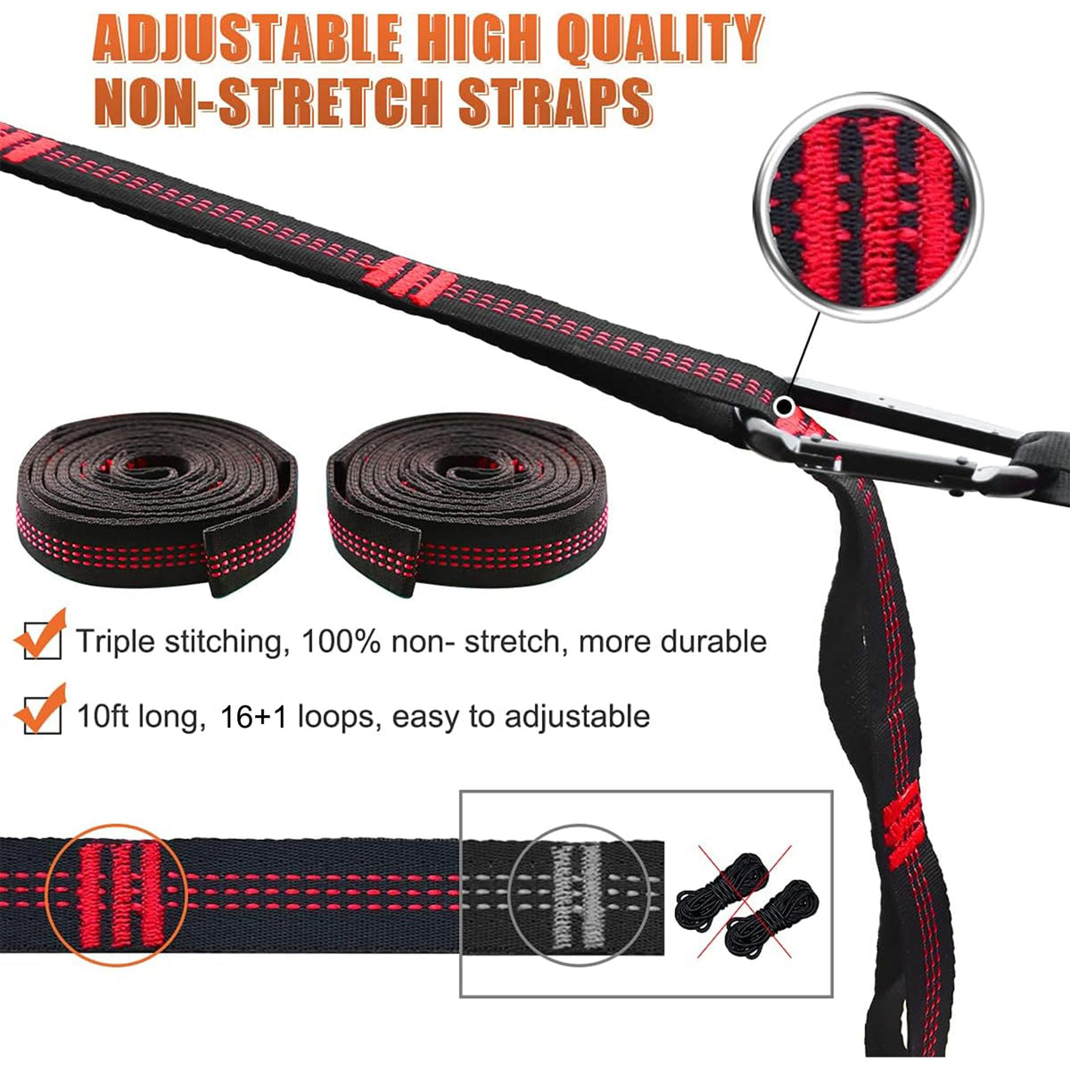 Desensa straps highlight 1400 lbs capacity for dependable support.