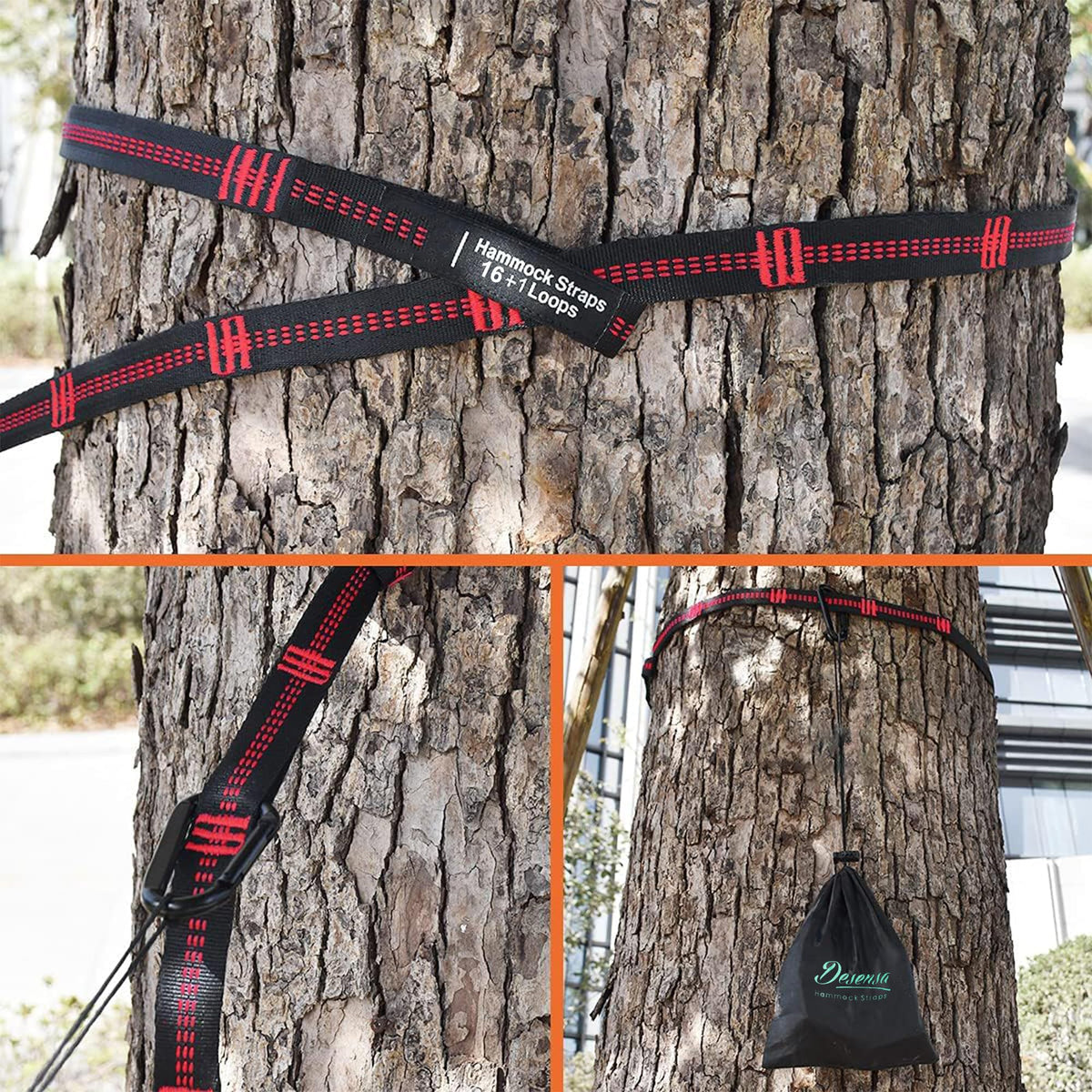 Desensa ultralight straps in compact carry bag ideal for travel.