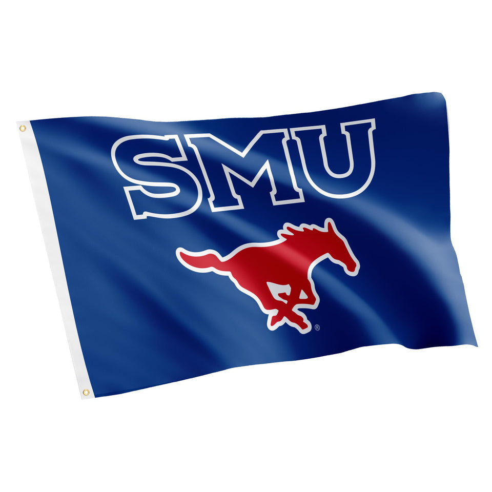 Desert Cactus SMU Mustangs flag front view—vibrant outdoor display for team pride.