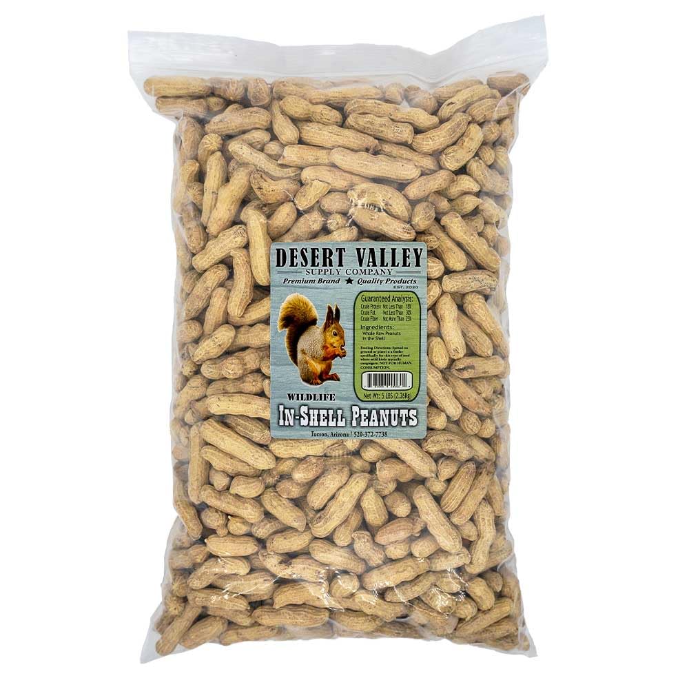Desert Valley Supply raw peanuts in-shell 5 lb for wildlife feeding in backyard
