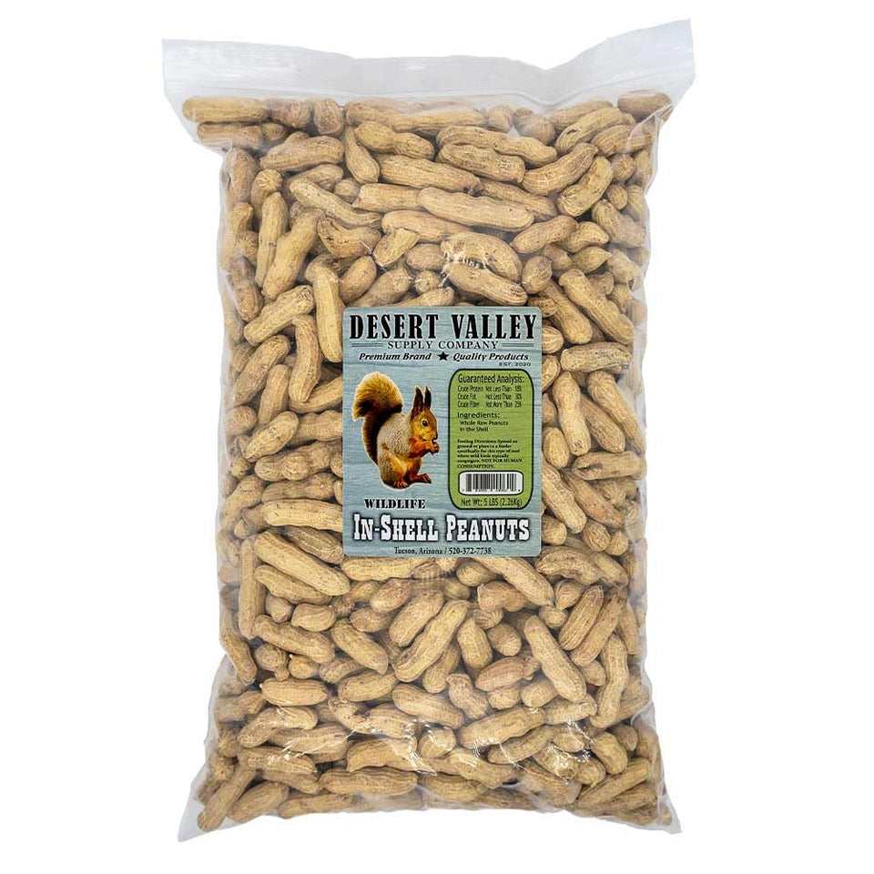 Desert Valley Supply raw peanuts in-shell 5 lb for wildlife feeding in backyard