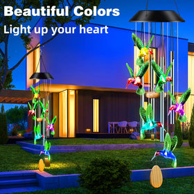 DesGully 25-inch outdoor wind chimes featuring four aluminum tubes.