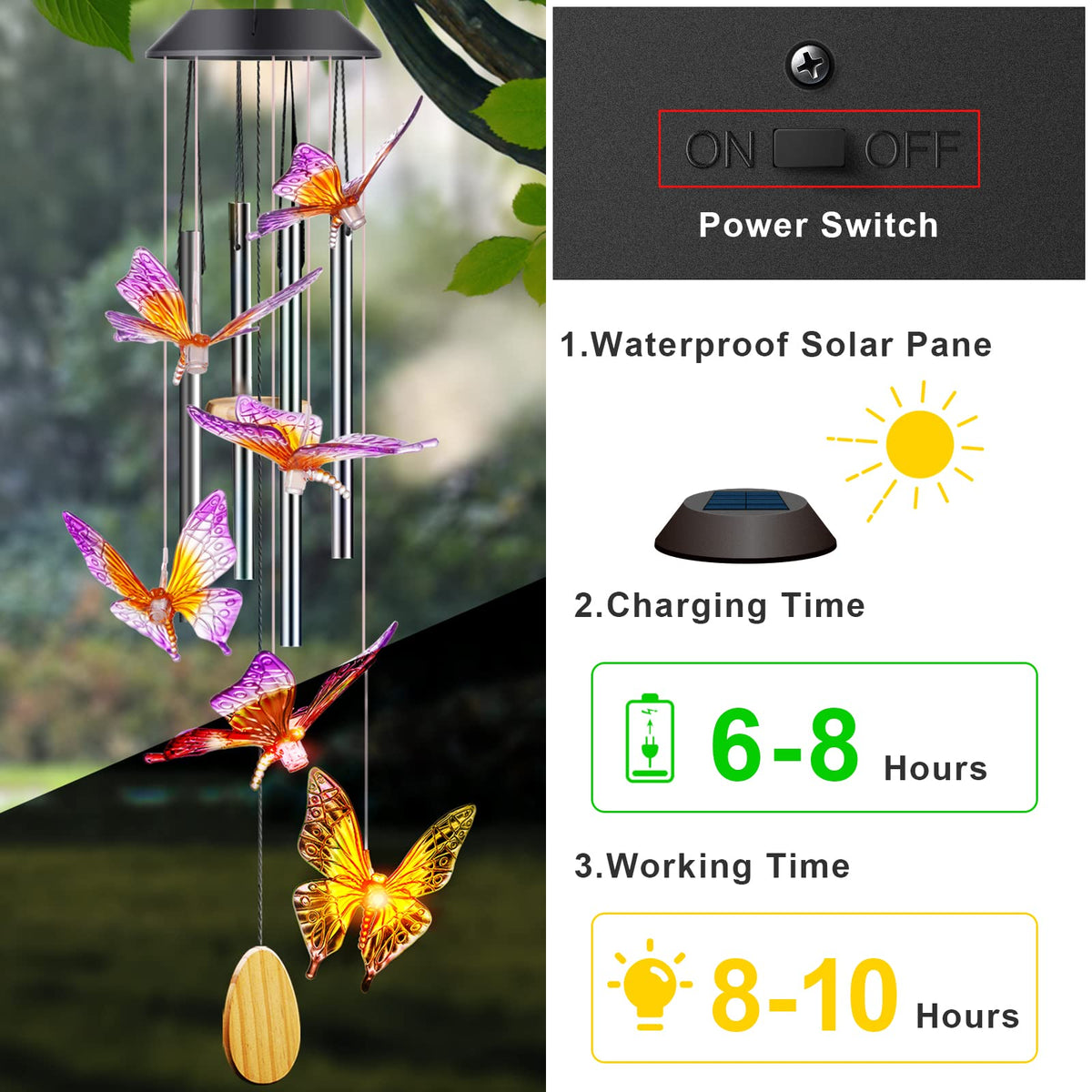 DesGully Color-Changing Wind Chimes add dynamic visuals to your patio