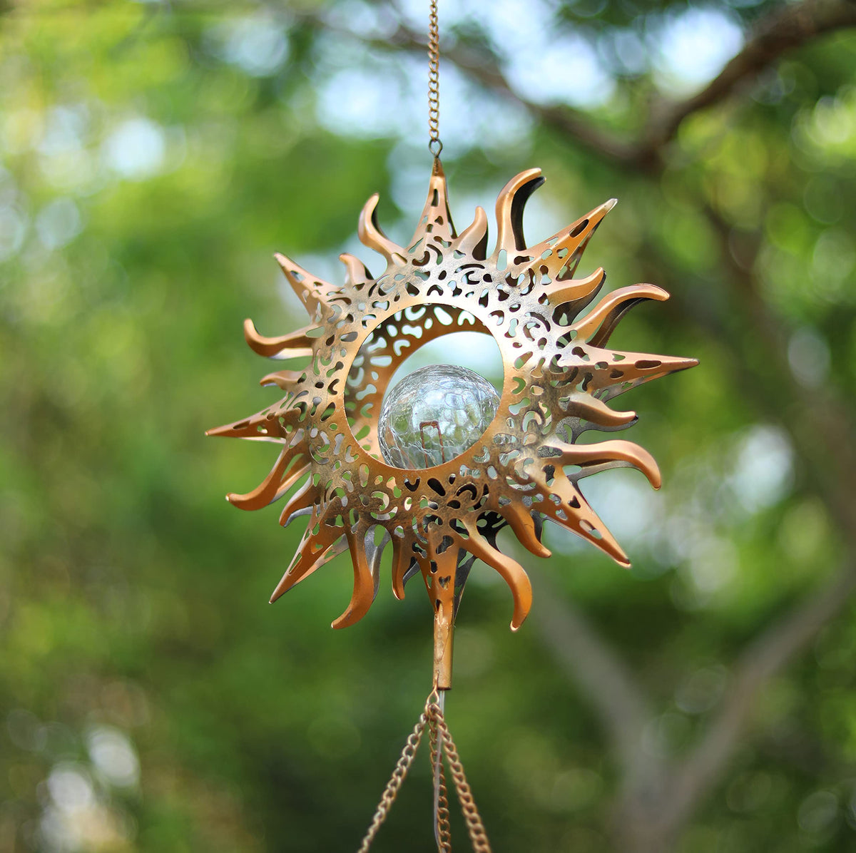 DesGully outdoor wind chimes produce crystal tones in light breeze