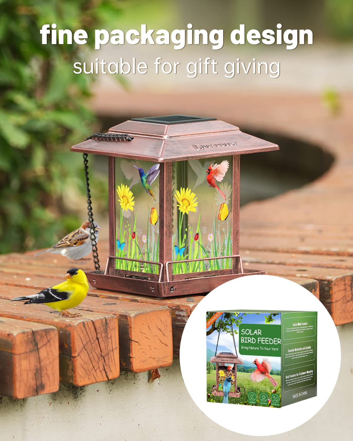 DesGully feeder offers 360-degree feeding with four outlets for multiple species.