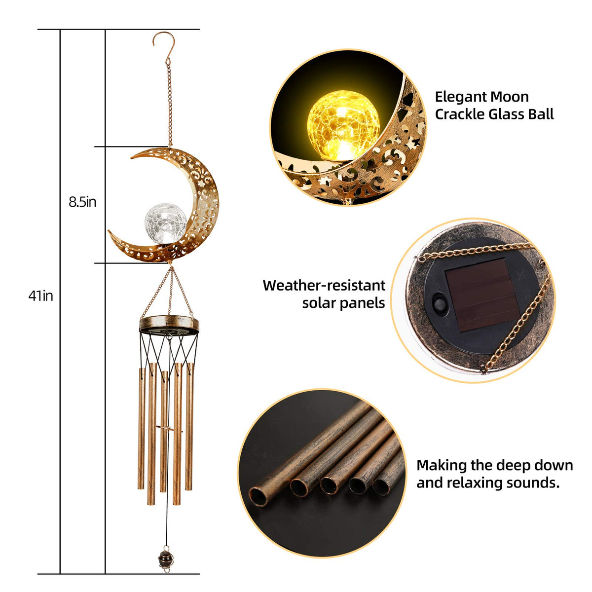 DesGully hollow moon 9-inch decor enhances outdoor decor