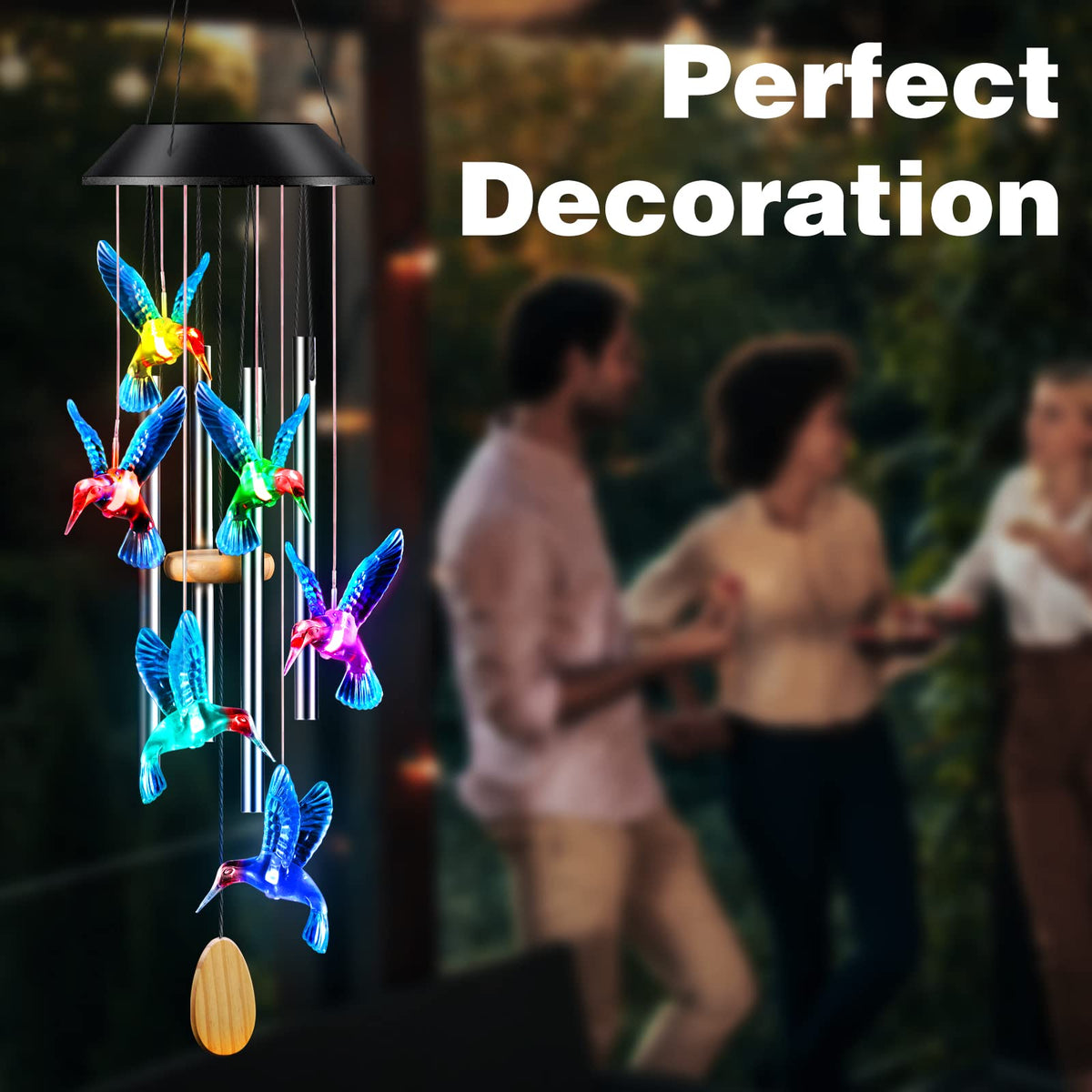 DesGully wind chimes four aluminum tubes produce clear tones.