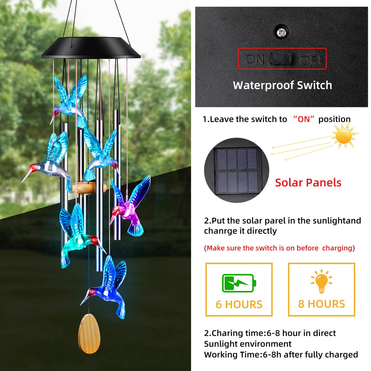 DesGully wind chimes perfect for patio decor and gift ideas.