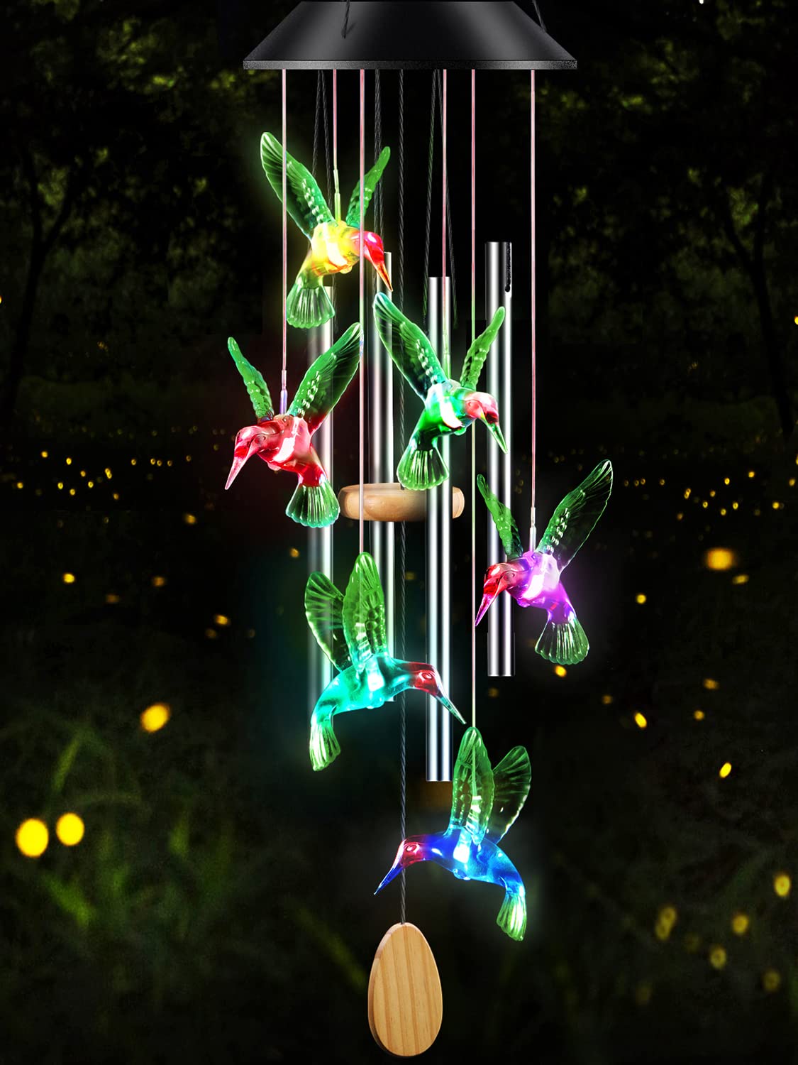 DesGully wind chimes with solar lights brighten evenings and add peaceful ambience.