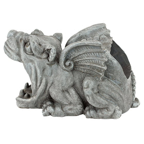 Design Toscano Gothic gargoyle detail cast in resin for lasting outdoor decor.