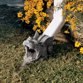 Design Toscano grey stone finish enhances authentic Gothic garden appeal.