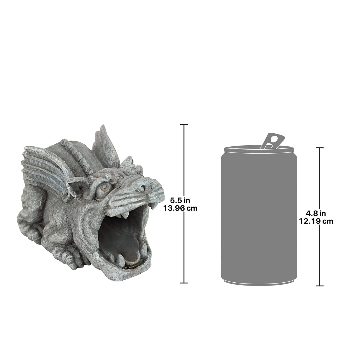 Design Toscano outdoor gargoyle decor doubles as functional rain art.