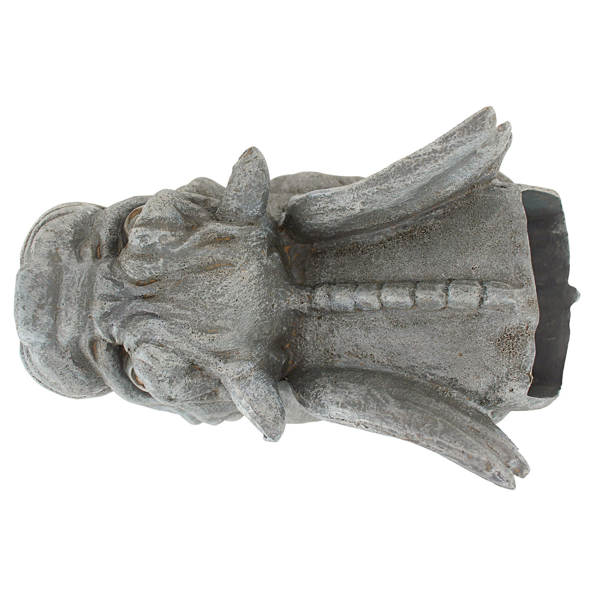 Design Toscano Roland gargoyle with open mouth channels rain away.