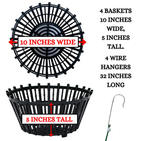 DESQUIGGLE black plastic hangers included for secure outdoor mounting.