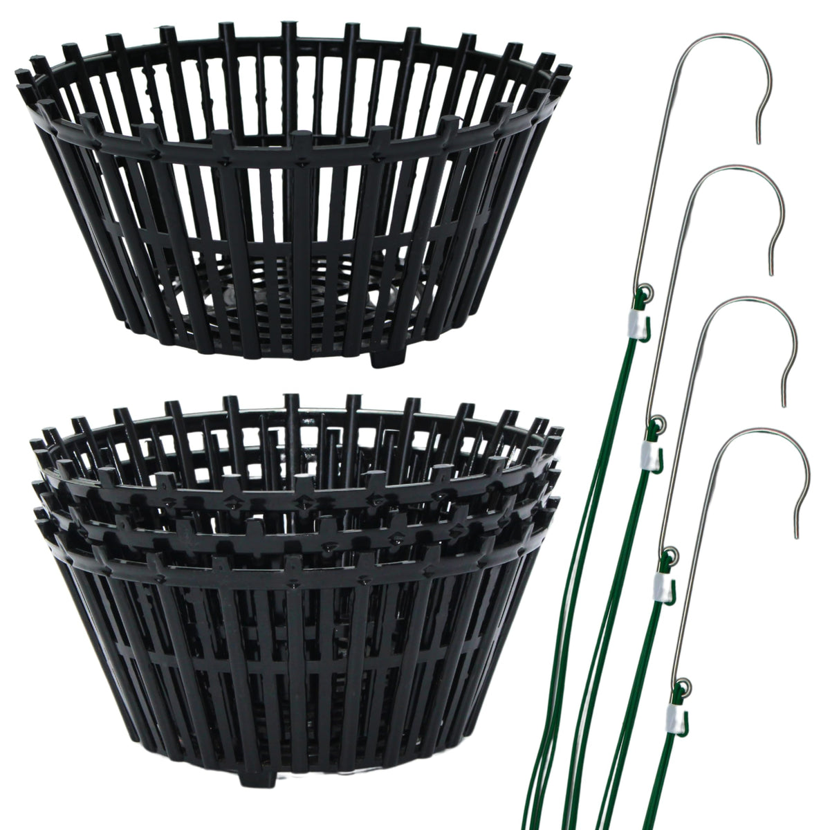 DESQUIGGLE four-pack orchid baskets for outdoor use with ample airflow.