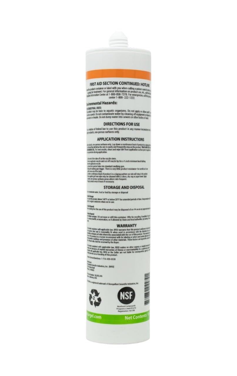 Detour gel applied along baseboard to deter rats and mice