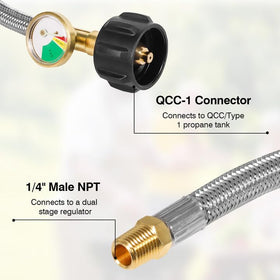 Detoypapa 1-4-npt x qcc1 fittings ensure reliable compatibility with standard RV regulators