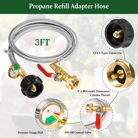 Detoypapa QCC1 brass connector enables easy 1lb tank refills
