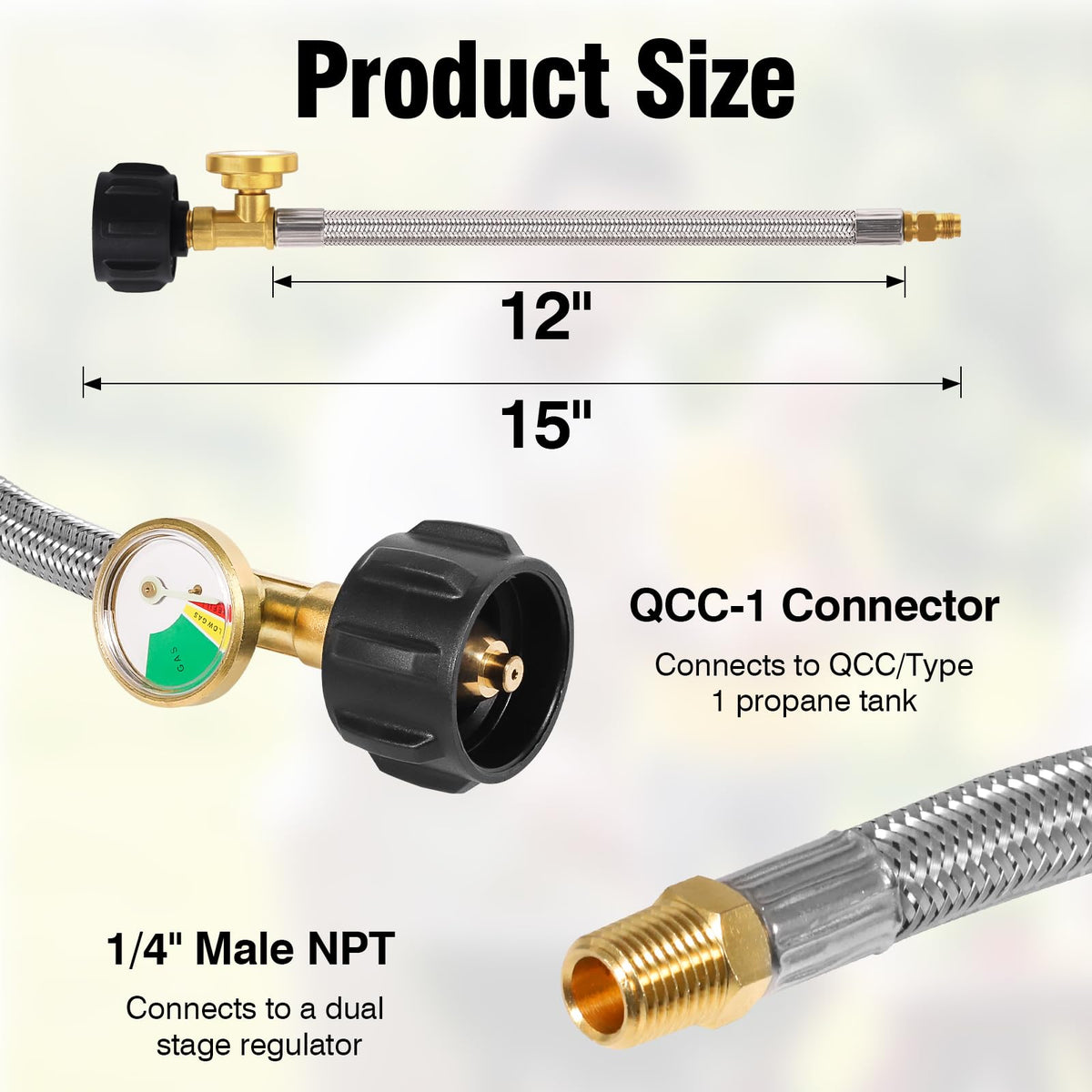 Detoypapa QCC1 propane pigtail for standard RV hookup efficiency