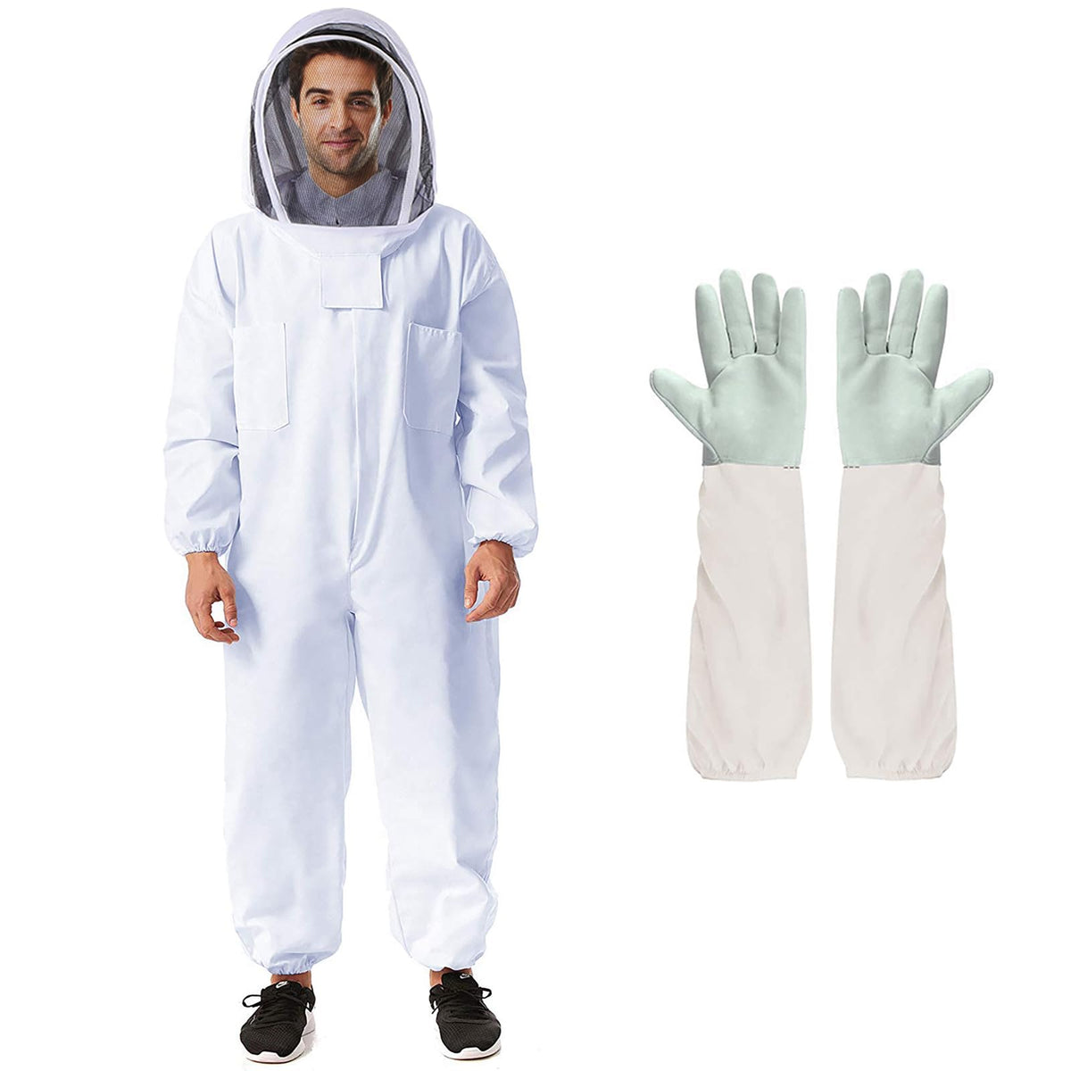 Deuovht bee suit with full body veil for safe hive inspections