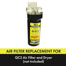 DeVilbiss QC3 filter/dryer compatible cartridge ensures clean compressed air for finishing.