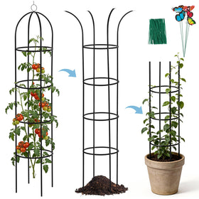 DEVISEFUN metal trellis arch stands tall for sturdy climbing plant support