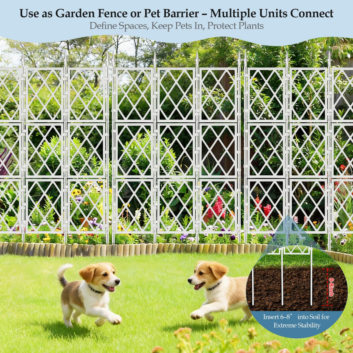 DEVISEFUN outdoor climbing-plants trellis withstands weather and seasons.