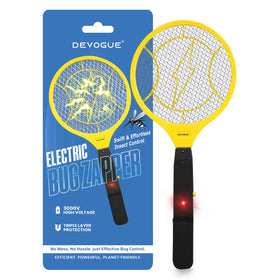 DEVOGUE electric fly swatter demonstrates easy one-button operation for quick pest control