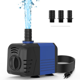 Devopet 400GPH pump side view showing compact, quiet operation for aquariums