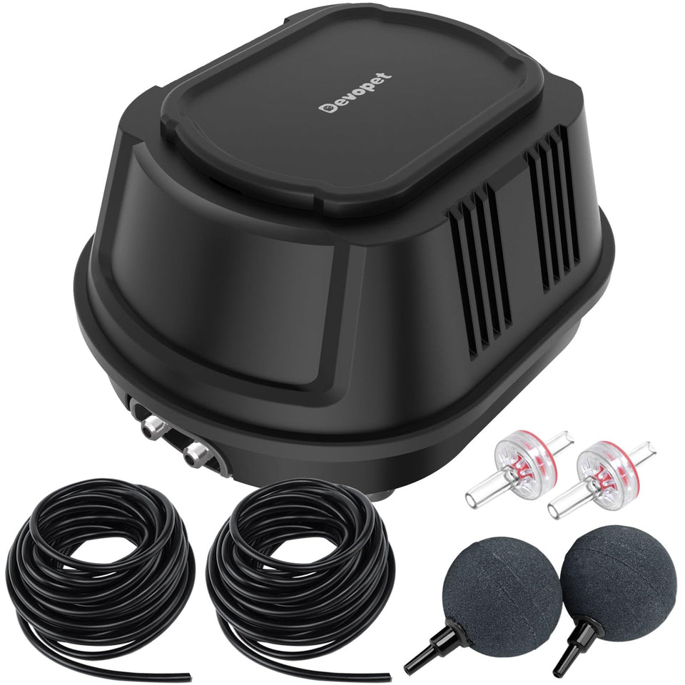 Devopet pond aerator kit overview for koi ponds, all-in-one aeration solution.
