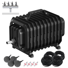 Devopet pond aerator kit powers koi ponds up to 2,500 gallons with efficient aeration.