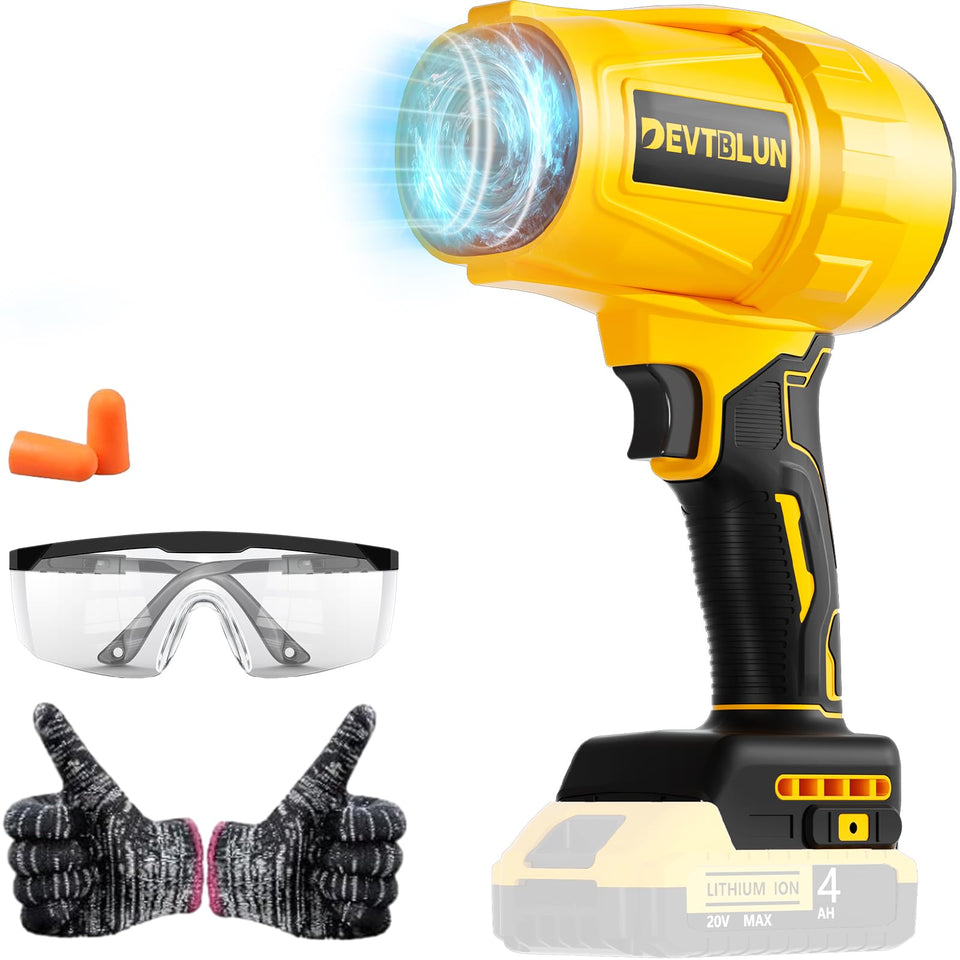 DEVTBLUN electric cordless leaf blower dries surfaces quickly with strong air flow.