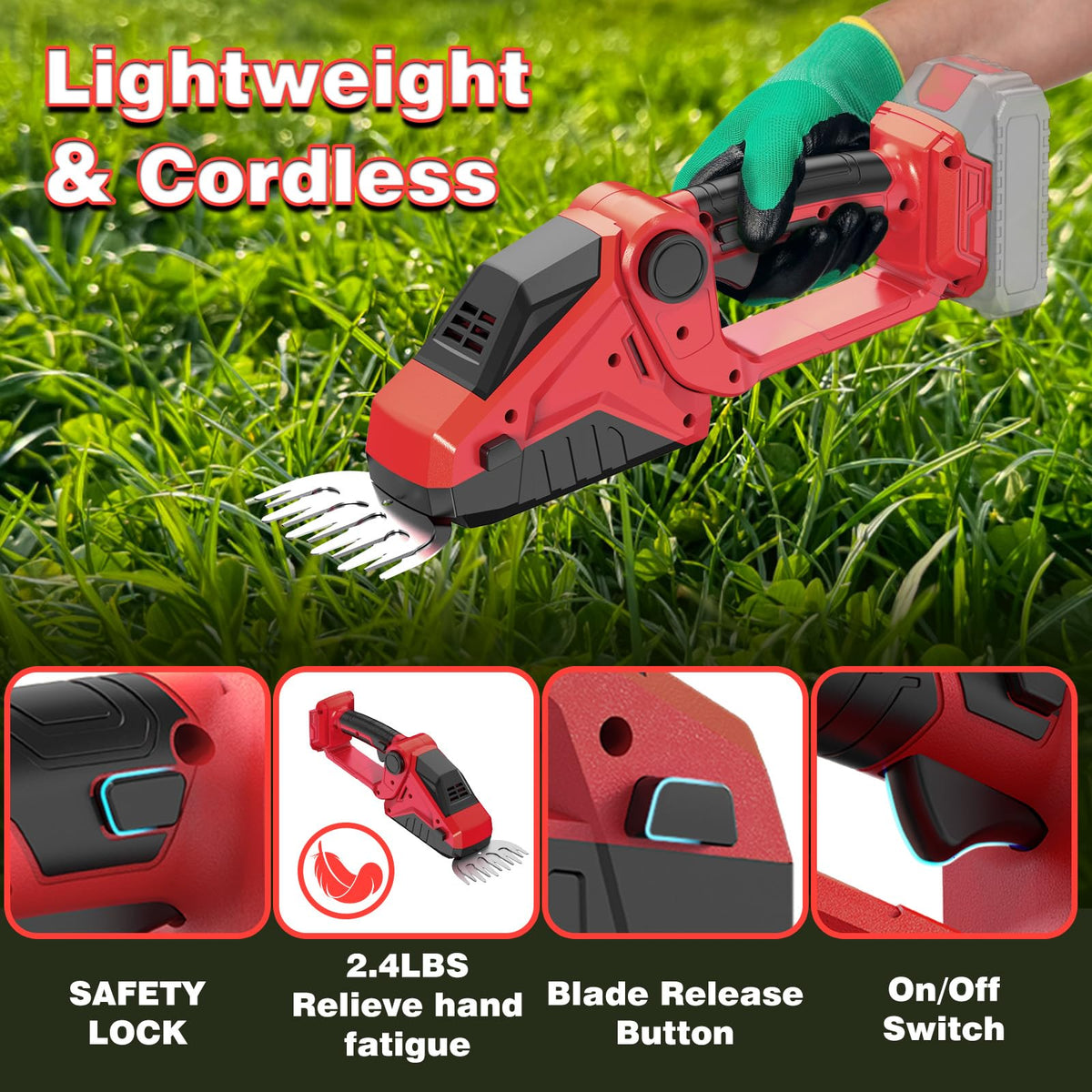 DEVTBLUN safety lock feature prevents accidental starts during use