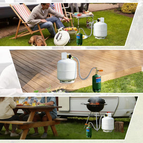Devvicoo complete refill kit in use for camping and grilling