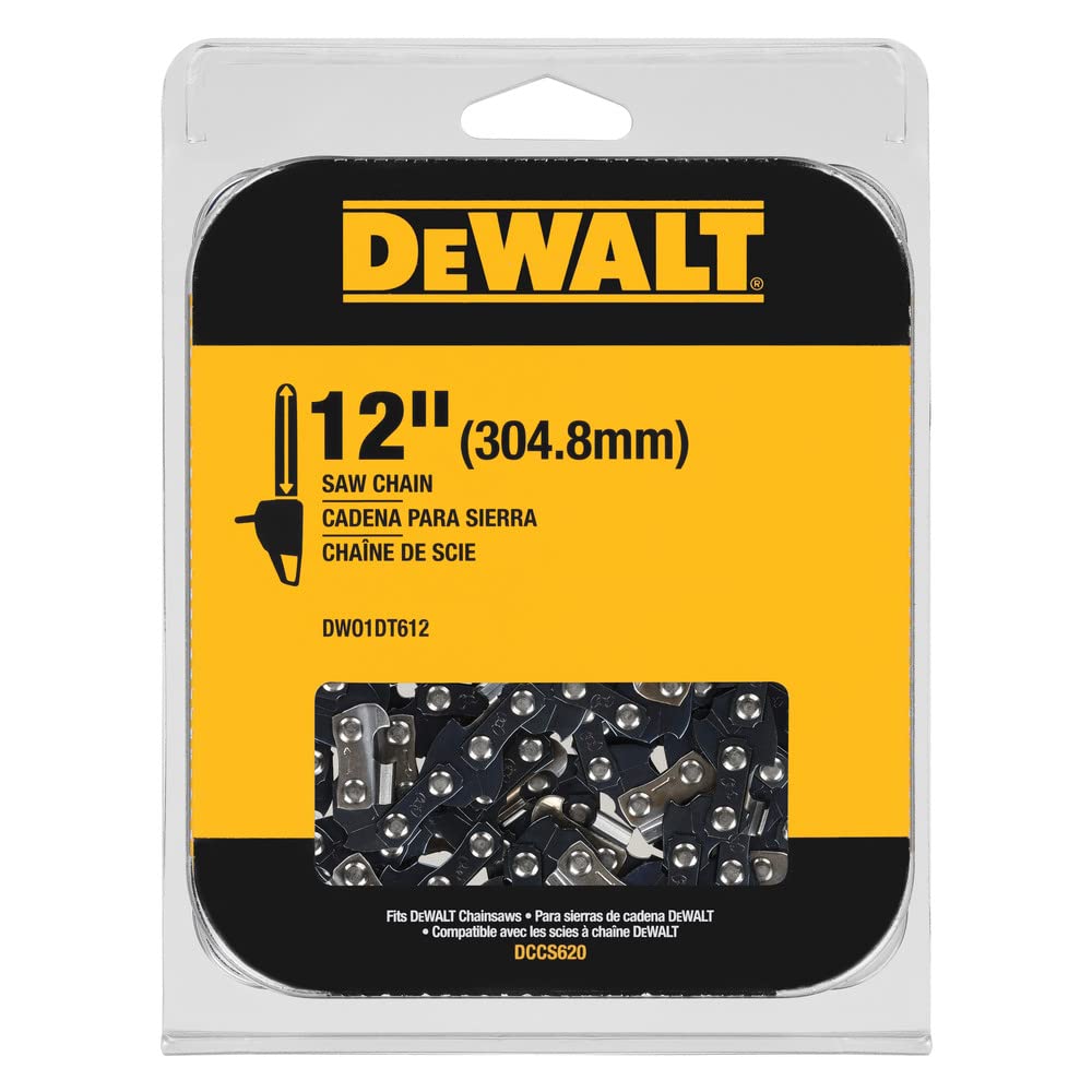 Dewalt 12-inch replacement chain DWO1DT612 ready for installation and precise cuts.