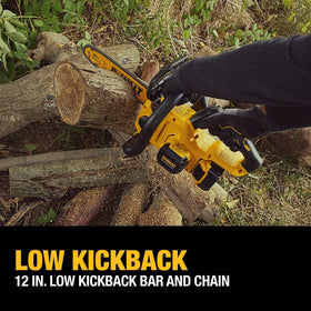 DEWALT chainsaw with lightweight design for better control.
