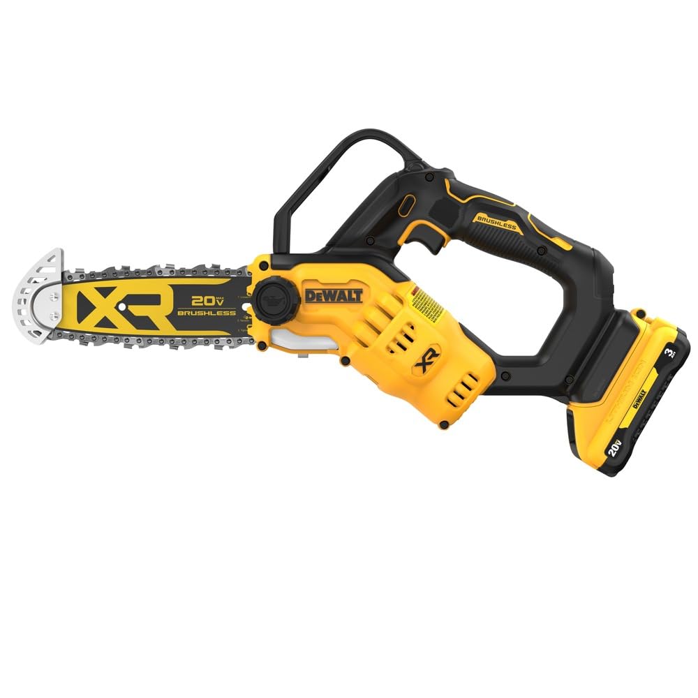 DEWALT brushless motor close-up highlighting efficiency and extended runtime.