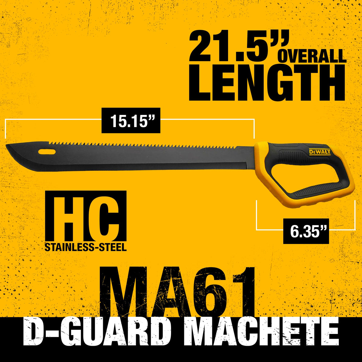 DEWALT's D-Guard handle provides safer, non-slip handling during work.