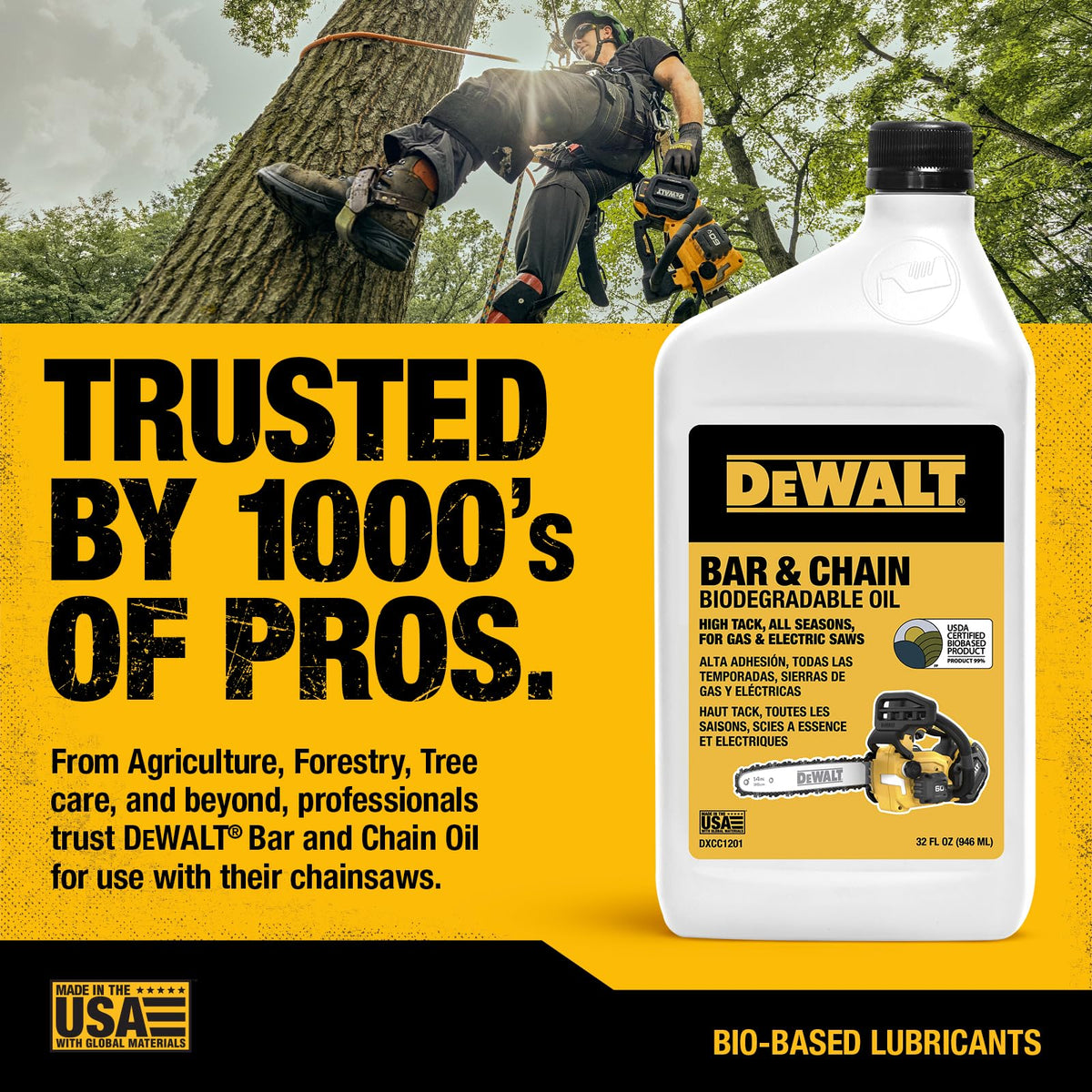 DEWALT American-made quality stamp signals trusted US craftsmanship.