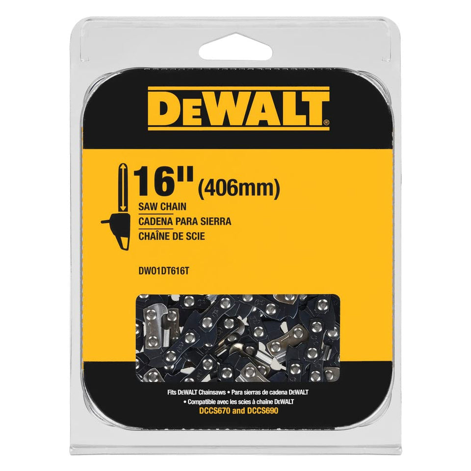 DEWALT chain replacement for CHN saw 16in ensures smooth, reliable cutting.