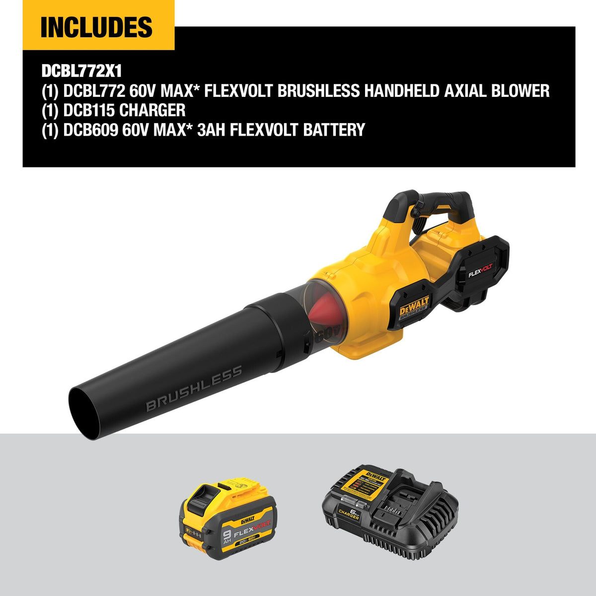 Close-up of DEWALT brushless motor showing efficiency and extended runtime
