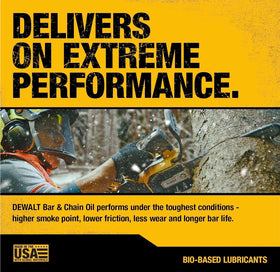 DEWALT environmentally safe lubricant suitable near waterways and sensitive areas.