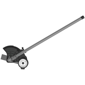 Dewalt head edger attachment steel 7.5in closeup shows rugged metal build and durability