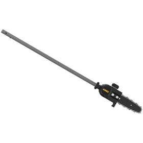 DEWALT head pole saw attachment 8in in use, extended reach for pruning tasks.
