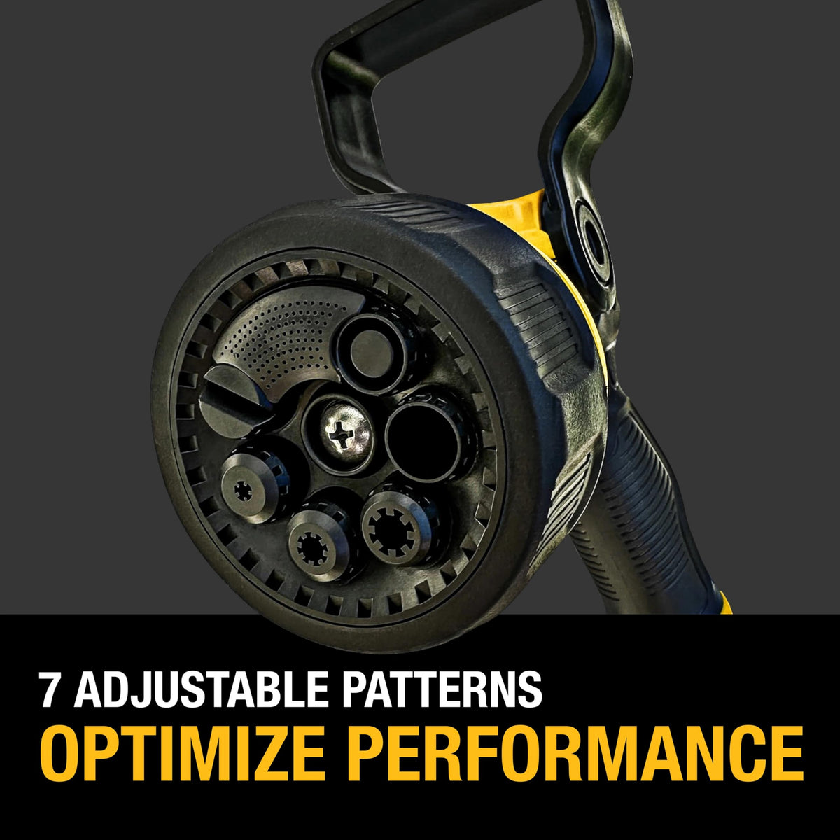 DEWALT Hydro Cannon Nozzle high-pressure pattern delivers strong reach for tough outdoor tasks.