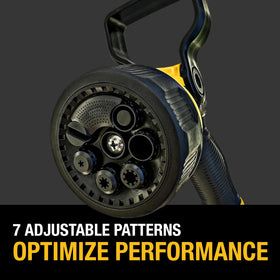 DEWALT Hydro Cannon Nozzle high-pressure pattern delivers strong reach for tough outdoor tasks.